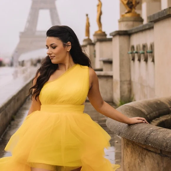 Mew Mews Essie One Shoulder Tulle Maxi Dress - Picture 8 of 8